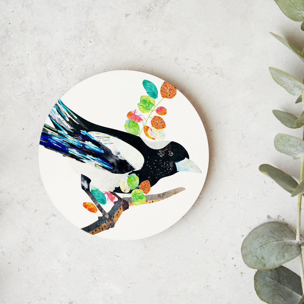 Magpie Ceramic Coaster - Braw Paper Co