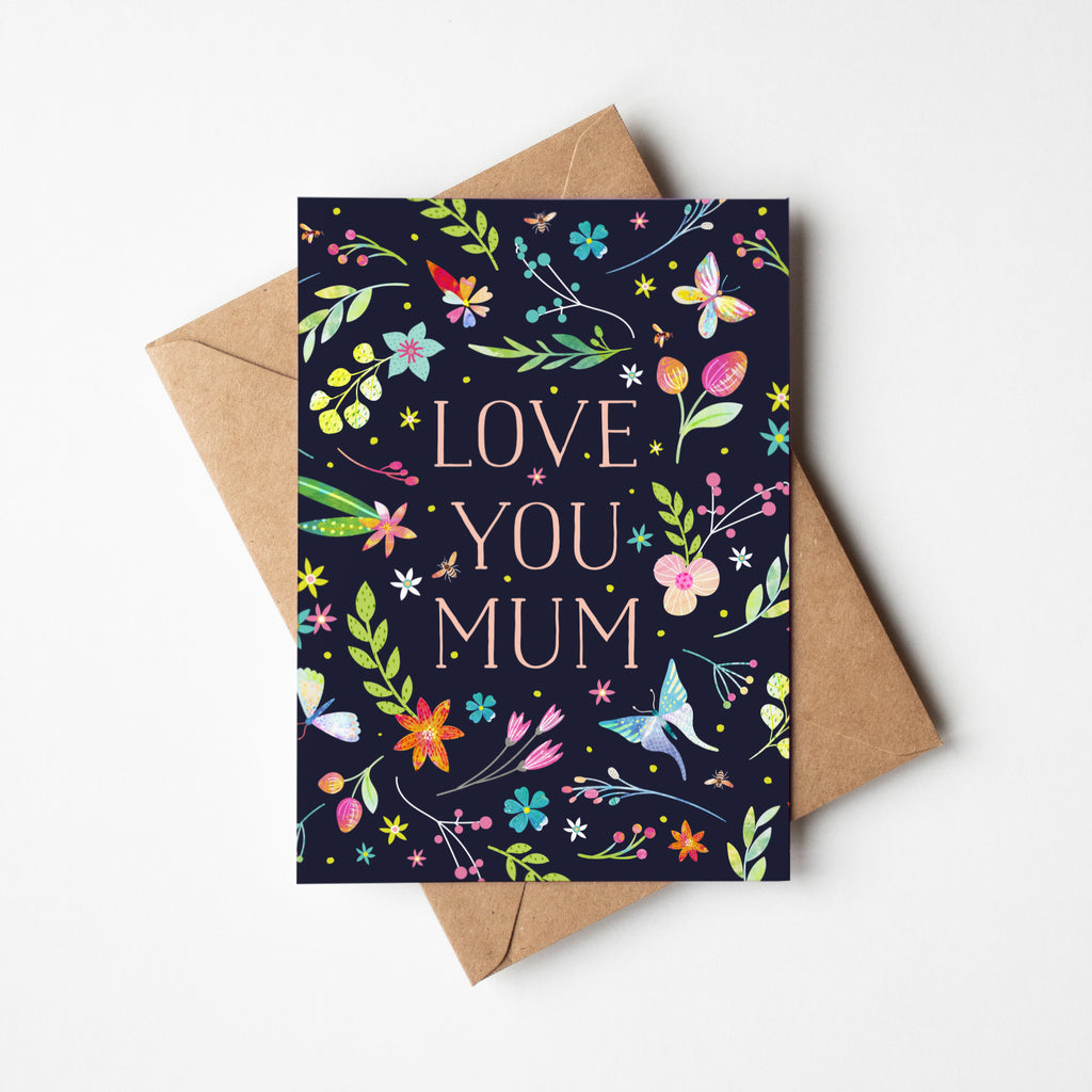 'Love You Mum' Greetings Card - Braw Paper Co