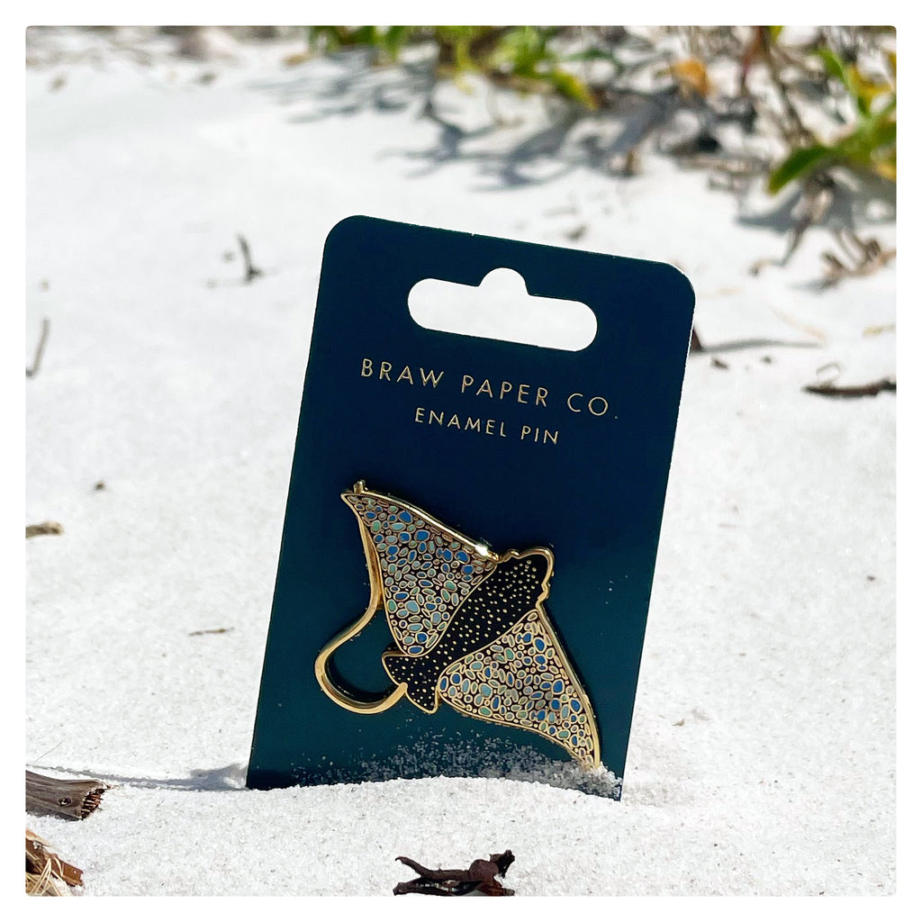 Eagle Ray Enamel Pin - Braw Paper Co