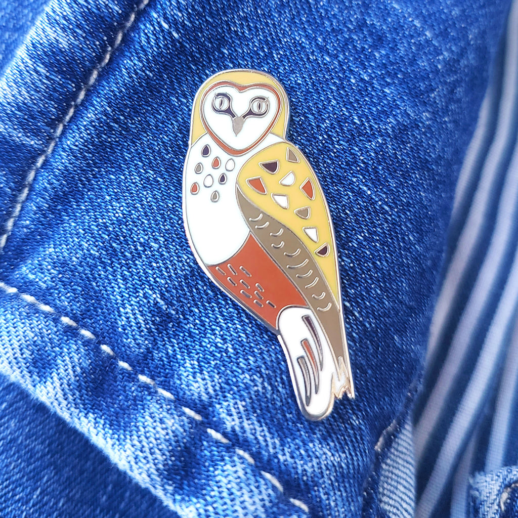 Barn Owl Enamel Pin - Braw Paper Co