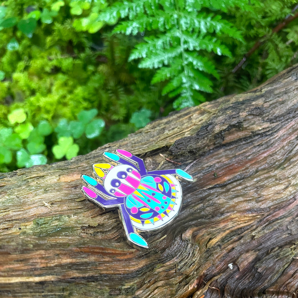 Peacock Spider Enamel Pin