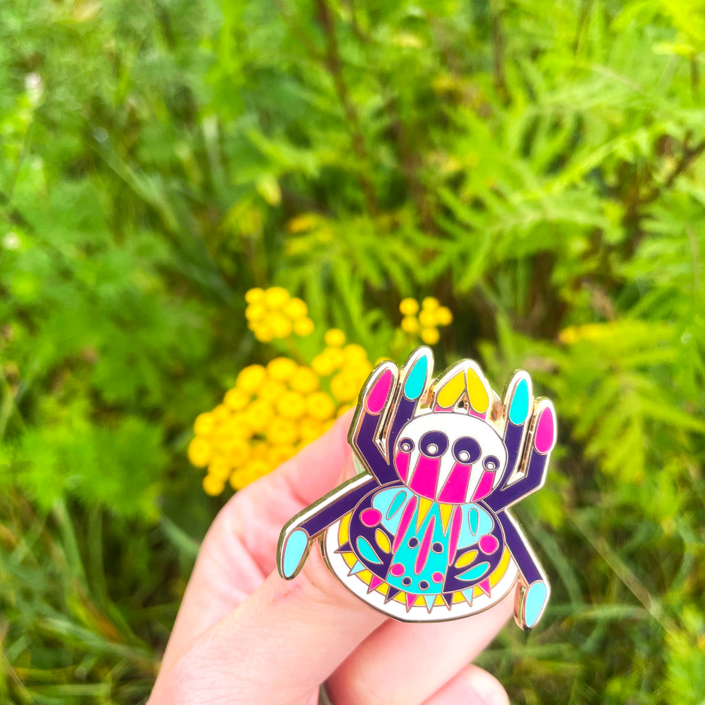 Peacock Spider Enamel Pin