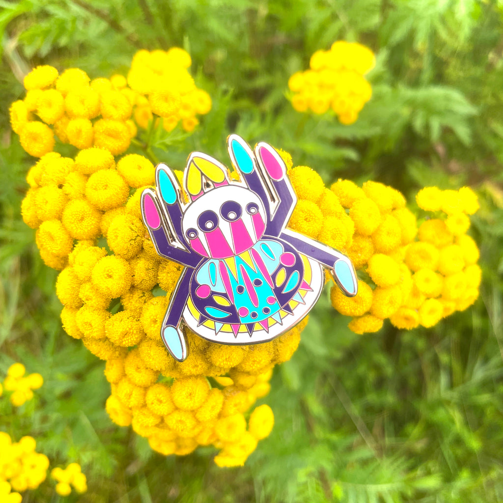 Peacock Spider Enamel Pin