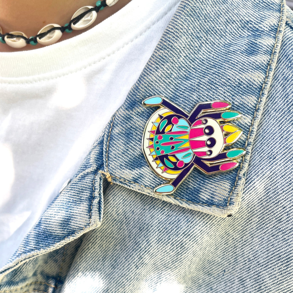 Peacock Spider Enamel Pin