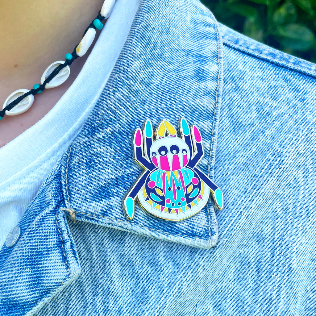 Peacock Spider Enamel Pin