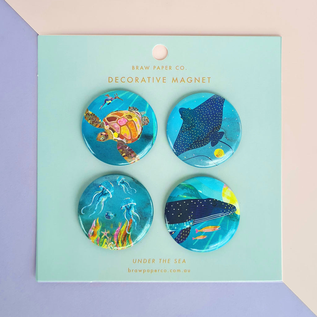 Under The Sea Magnet Set of 4 - Braw Paper Co