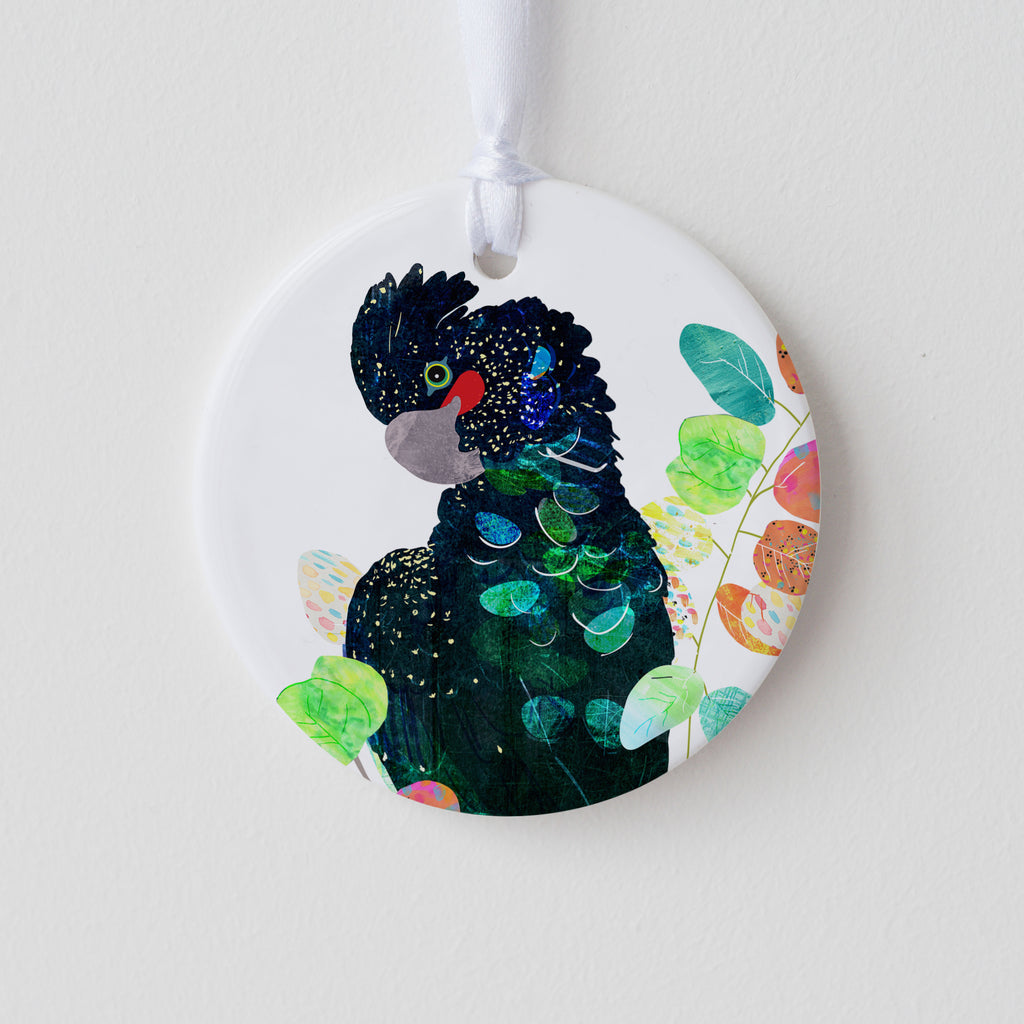 Black Cockatoo Ceramic Ornament - Seconds
