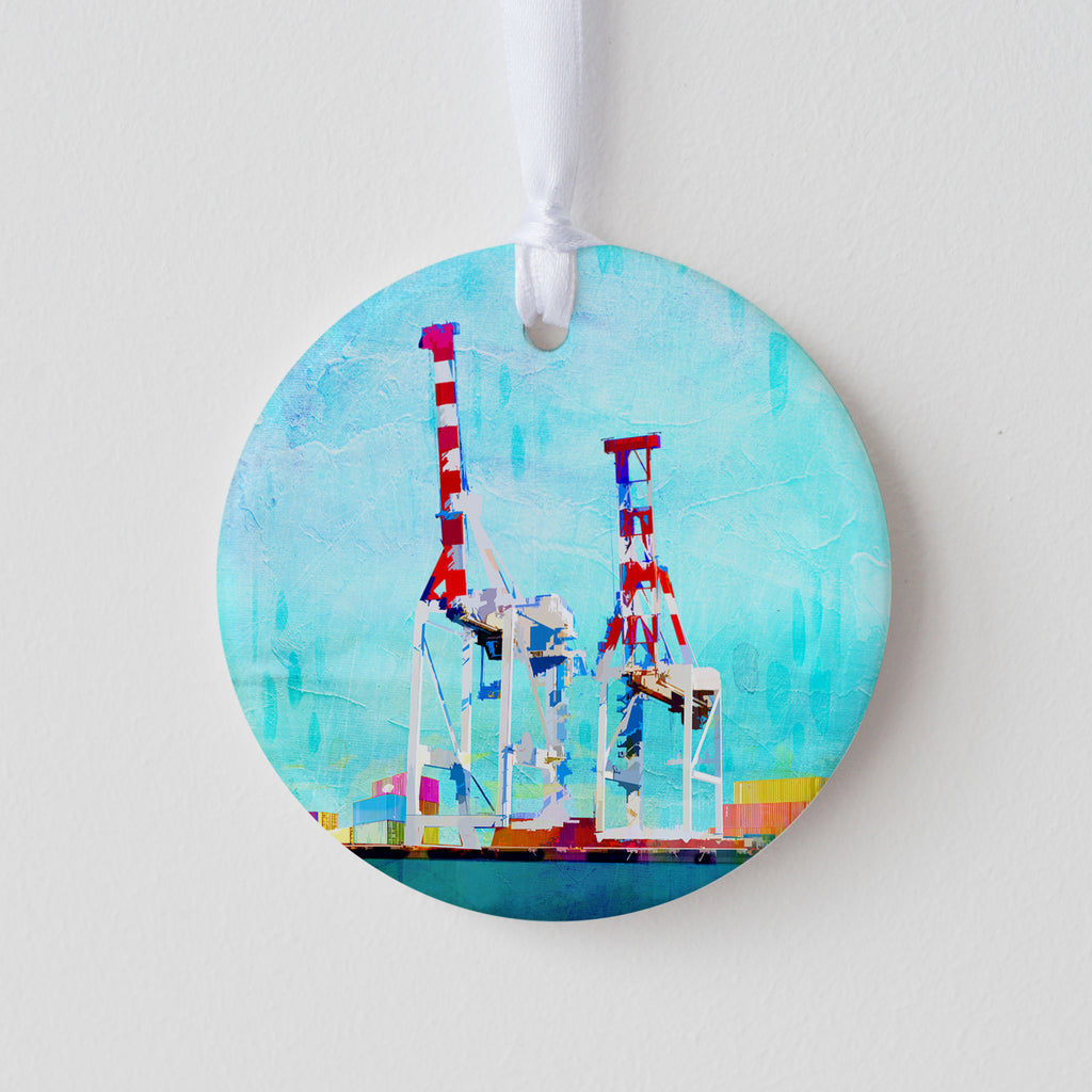 Fremantle Cranes Ceramic Ornament - Seconds