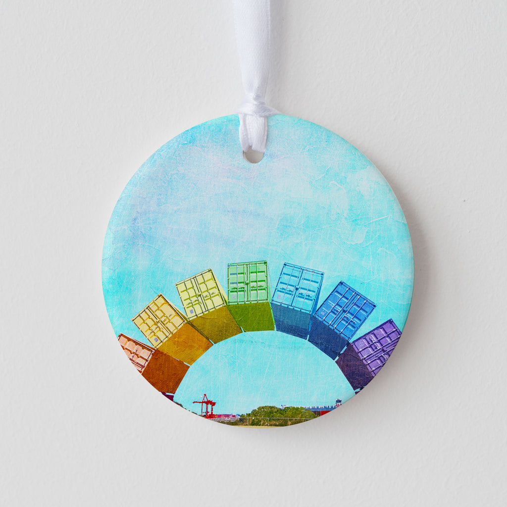 Fremantle Rainbow Containers Ceramic Ornament - Seconds