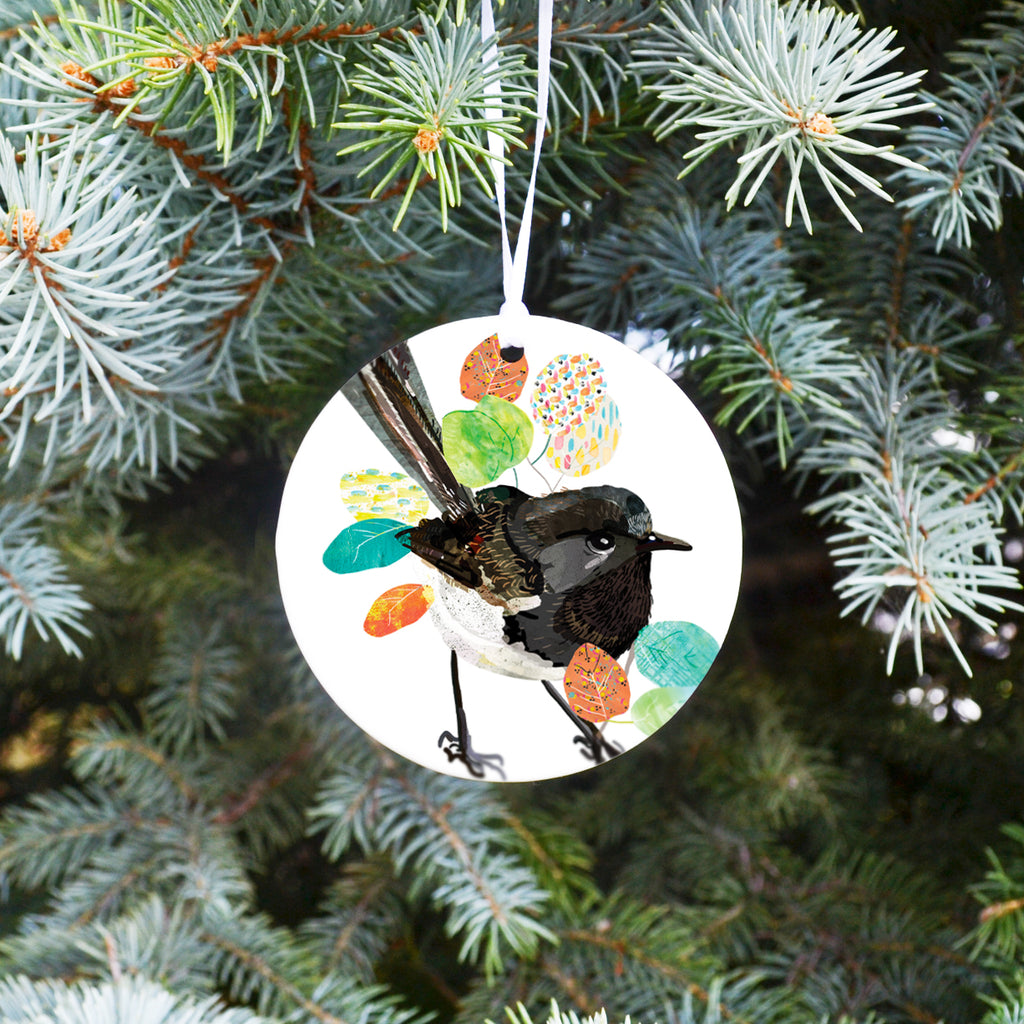 Willie Wagtail Ceramic Ornament - Seconds