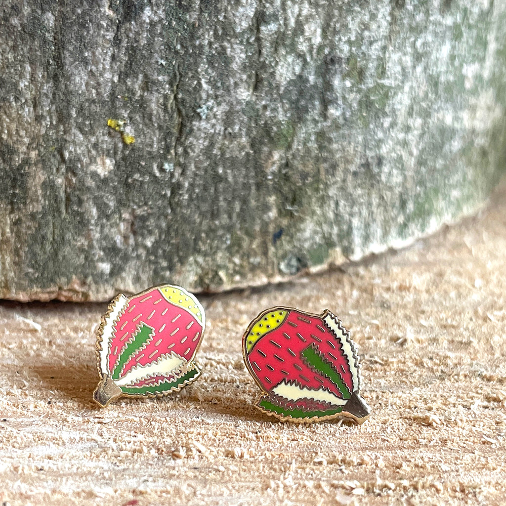 Banksia Enamel Stud Earrings - Preorder