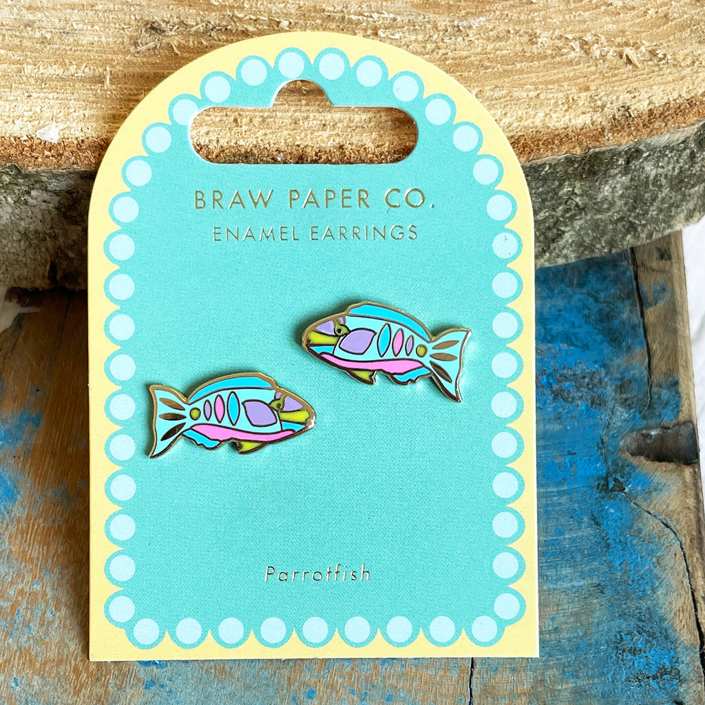 Parrotfish Enamel Stud Earrings - Preorder