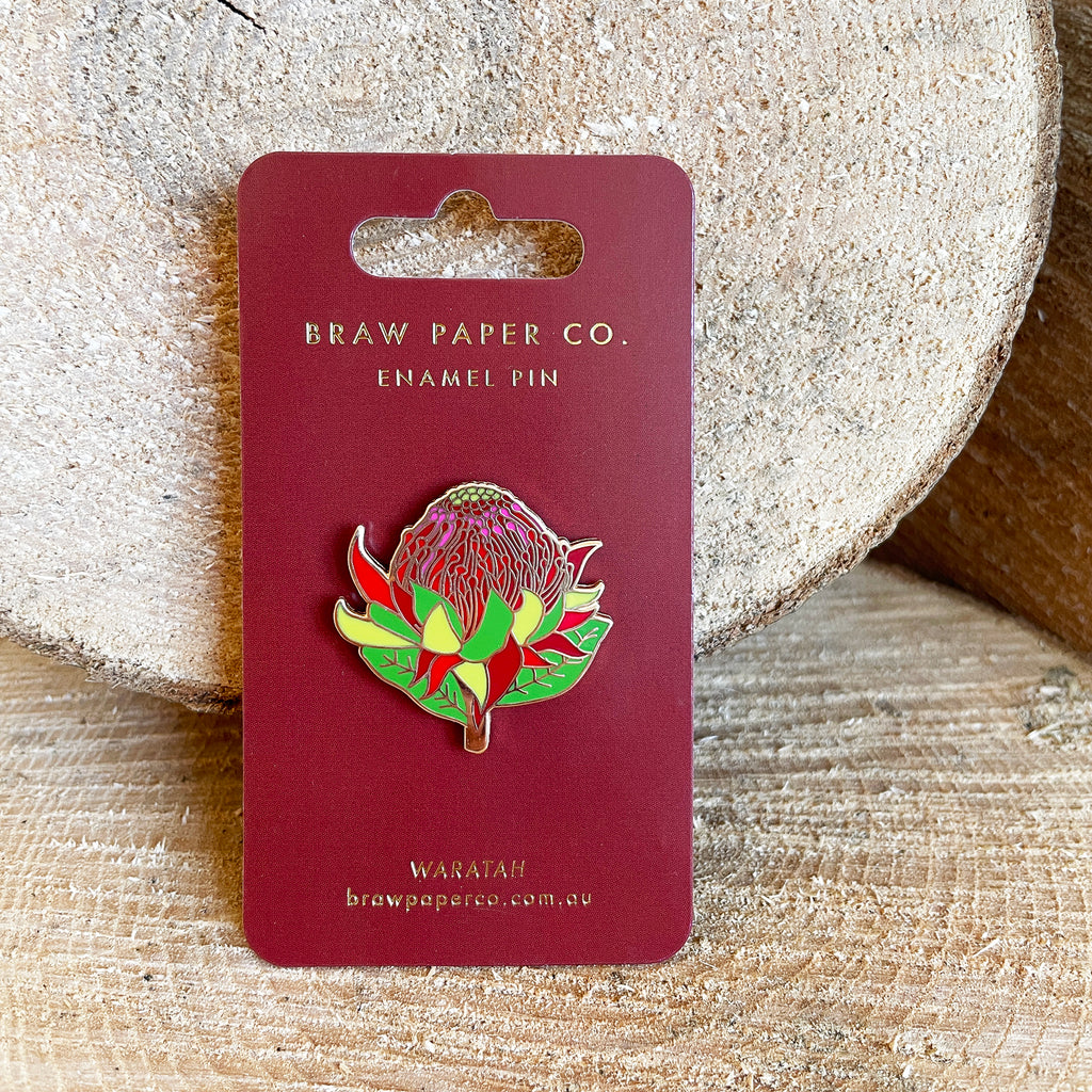 Waratah Enamel Pin - Preorder