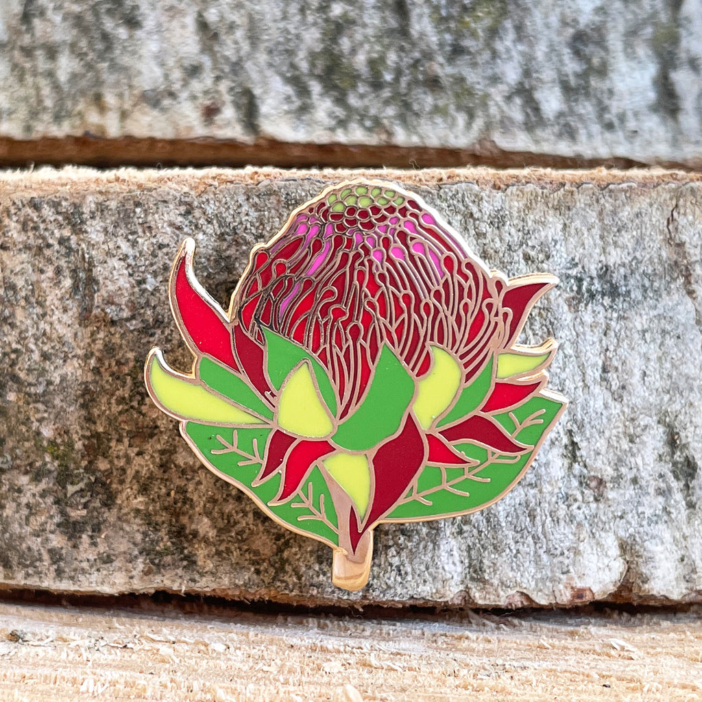 Waratah Enamel Pin - Preorder