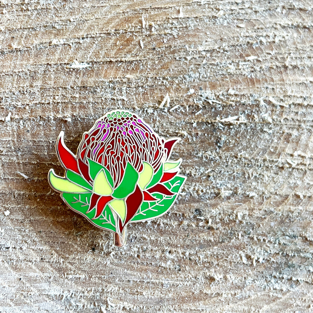 Waratah Enamel Pin - Preorder
