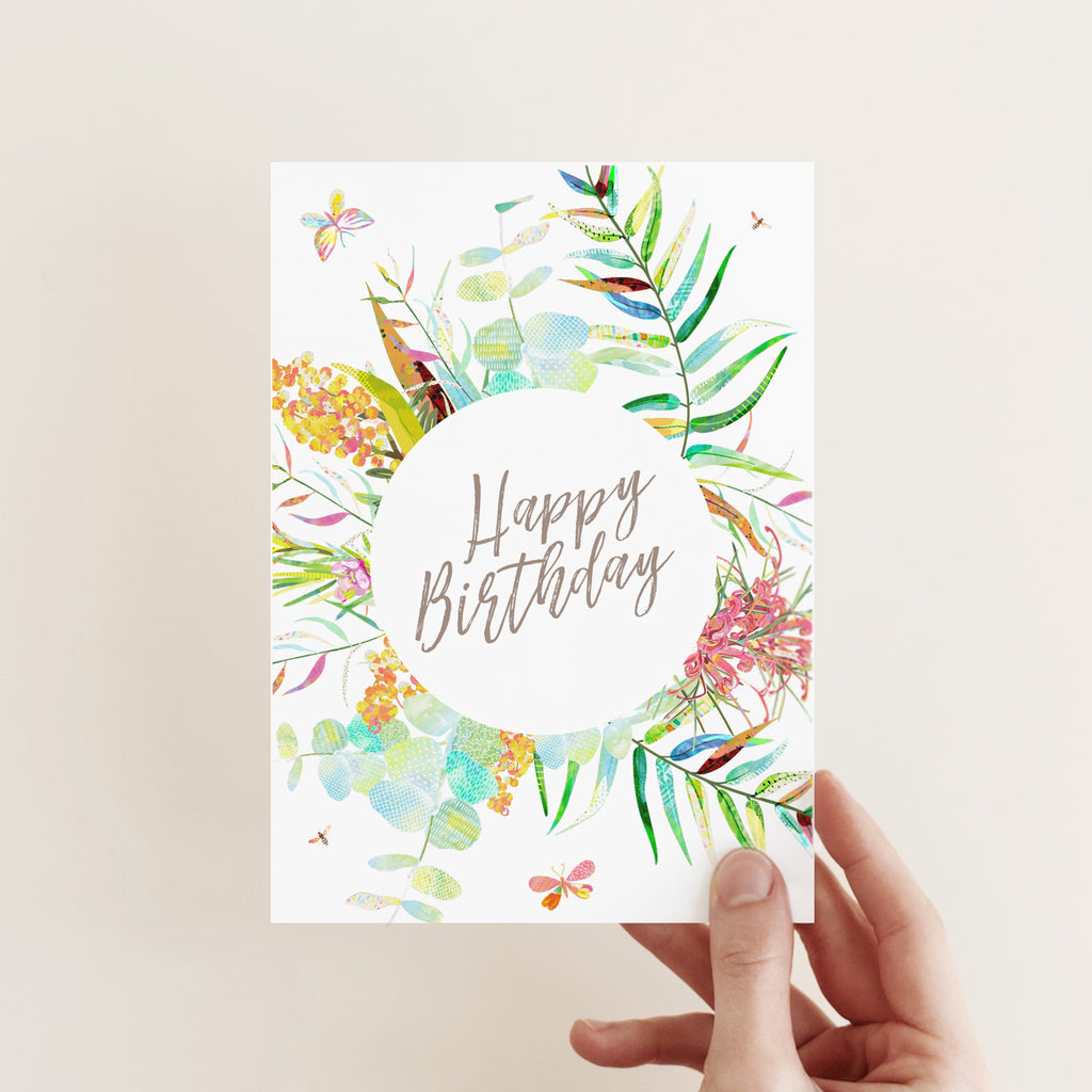 Native Flora Happy Birthday Greetings Card - Braw Paper Co