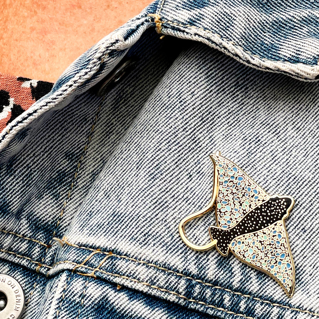 Eagle Ray Enamel Pin - Braw Paper Co