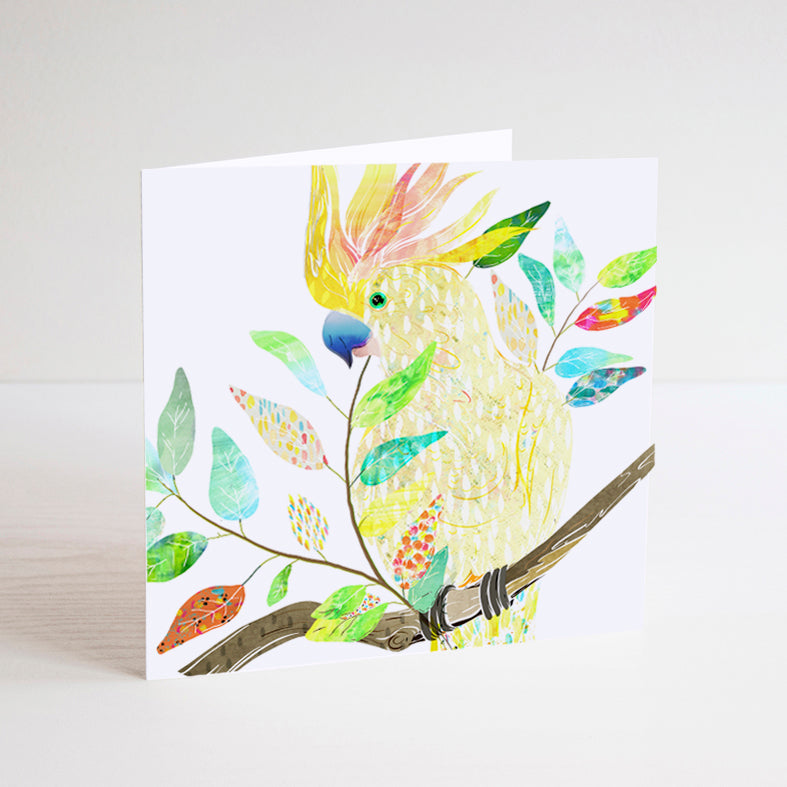 Sulphur-Crested Cockatoo Mini Card - Braw Paper Co
