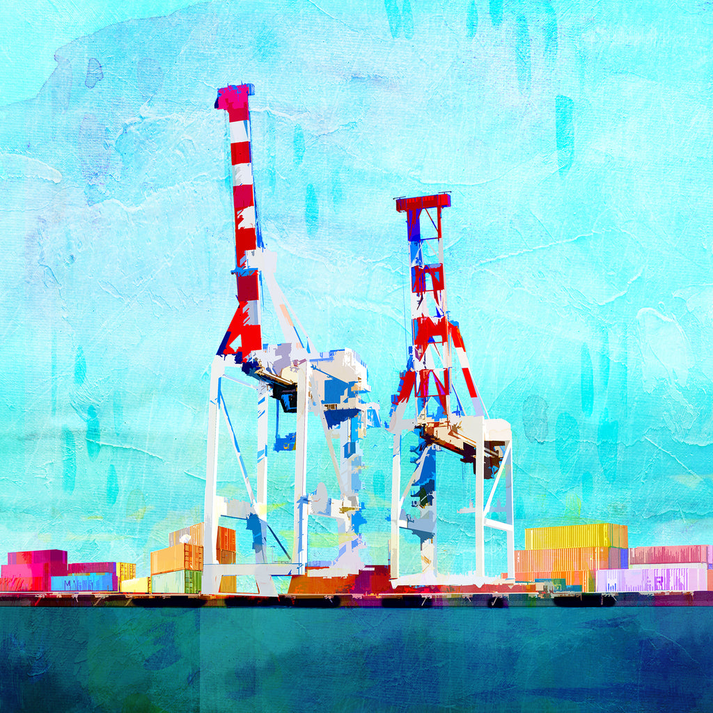Fremantle Port Cranes Notecard - Braw Paper Co