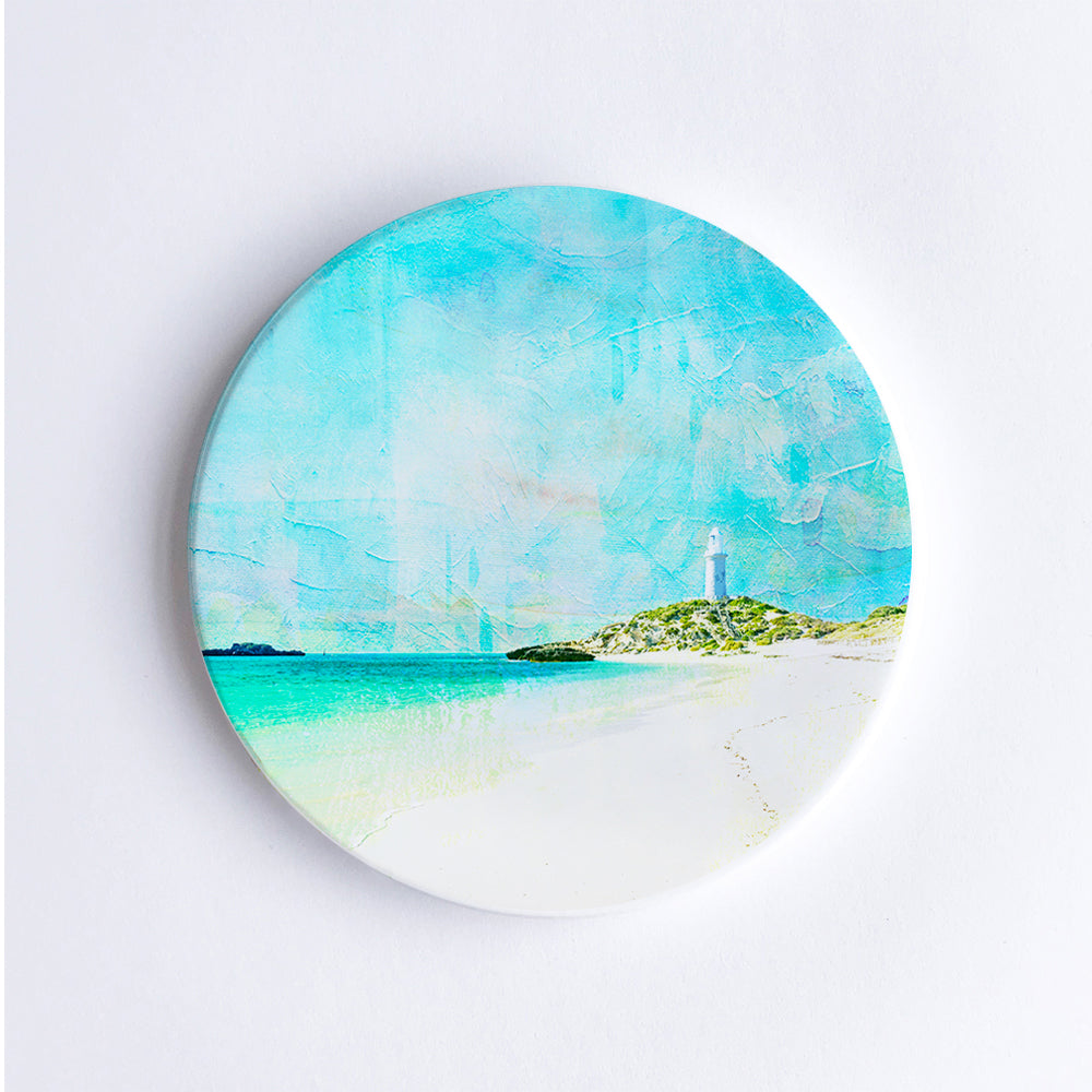 Pinky Beach Rottnest Island Ceramic Coaster - Braw Paper Co