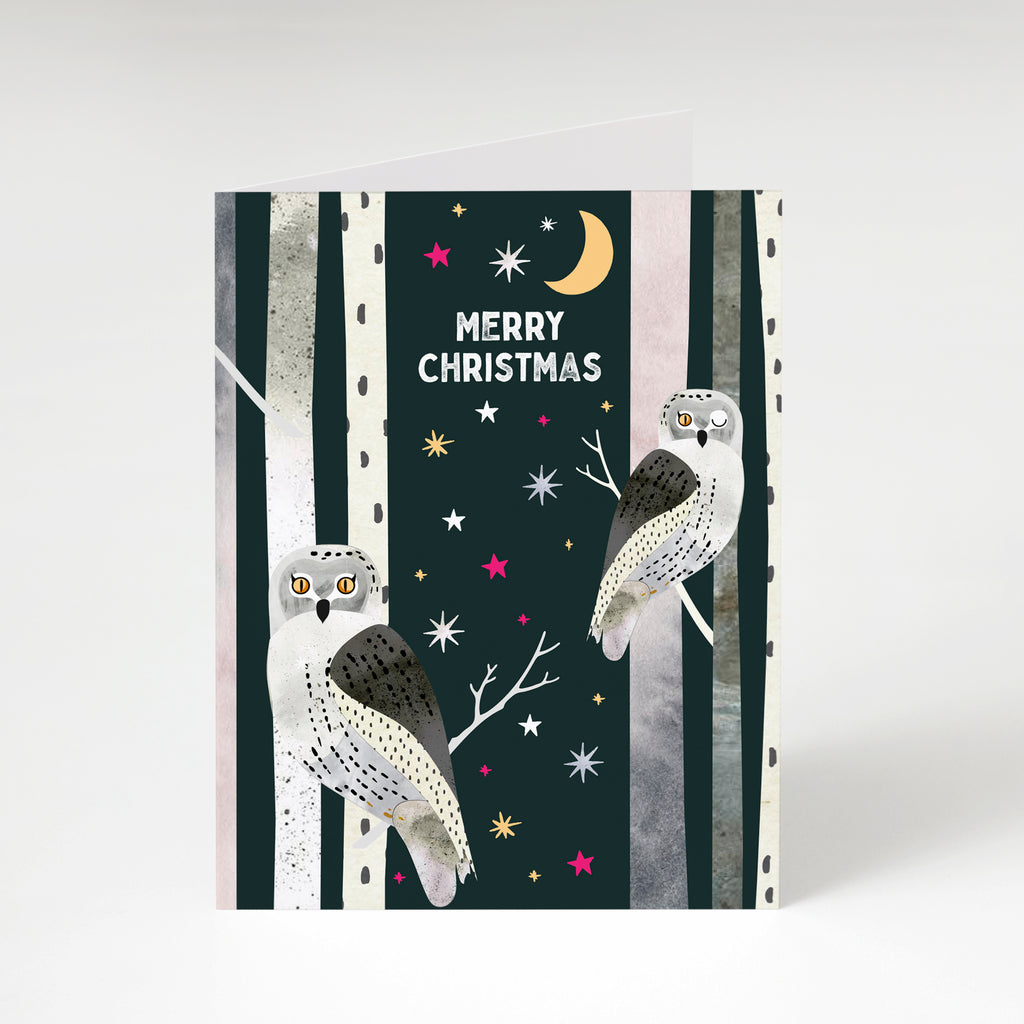 Snowy Owls - A6 Christmas Card - Braw Paper Co
