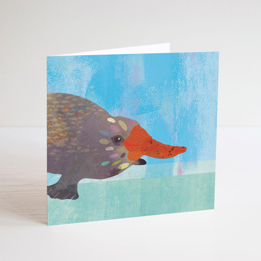 Braw Paper Co. Mini Card Set of 8 Native Animals, Earth Friendly Cards, Australian Made Stationery, Cards ,Mini Card, Note Card, Social Stationery, Colourful Cards, Animal Cards, Australiana, Platypus