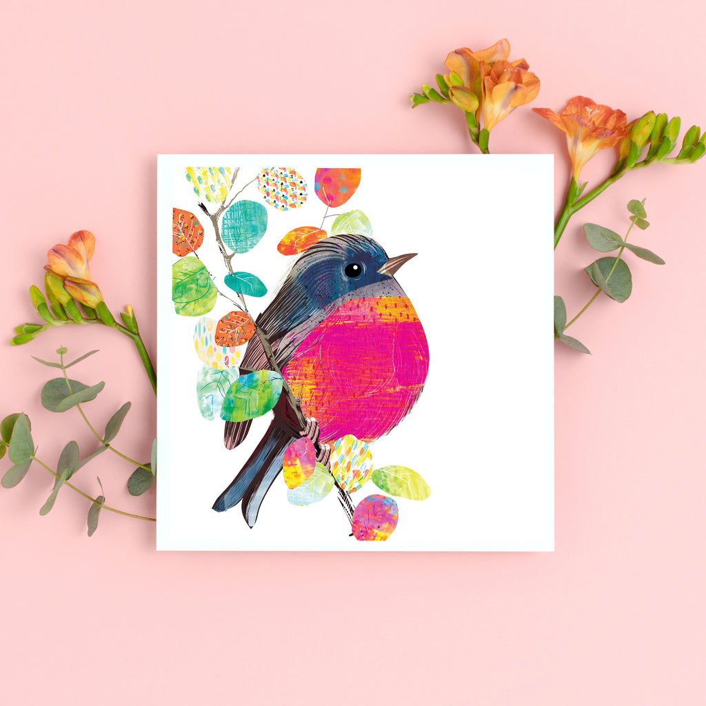 Pink Robin Art Print - Braw Paper Co