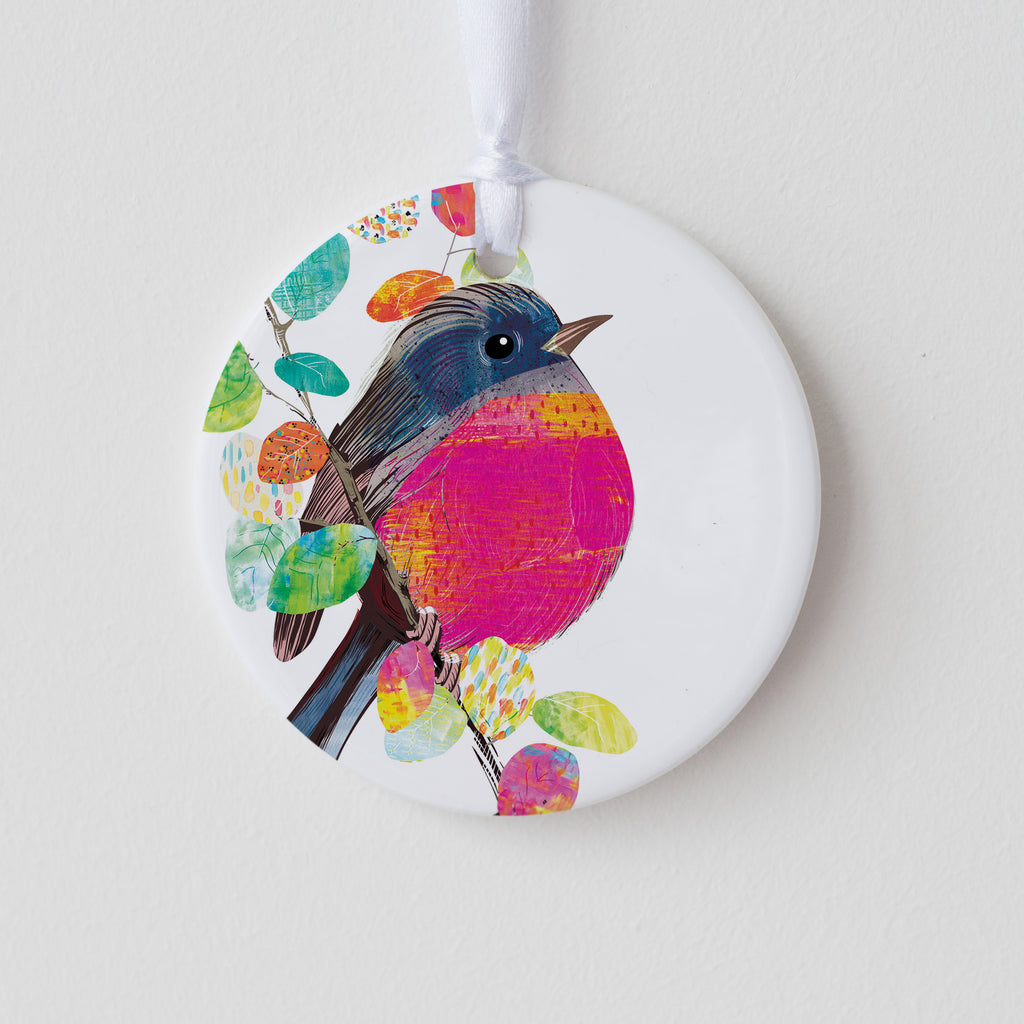 Pink Robin - Ceramic Ornament - Braw Paper Co