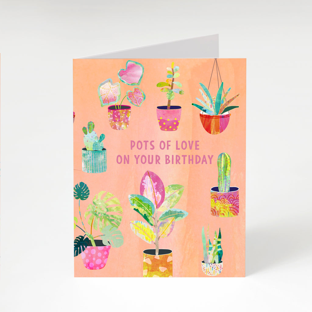 Pots Of Love On Your Birthday - A6 Greetings Card - Braw Paper Co
