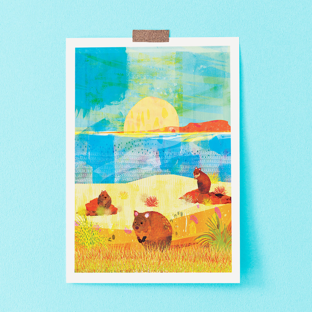 'Quokka Island' A3 Art Print - Braw Paper Co