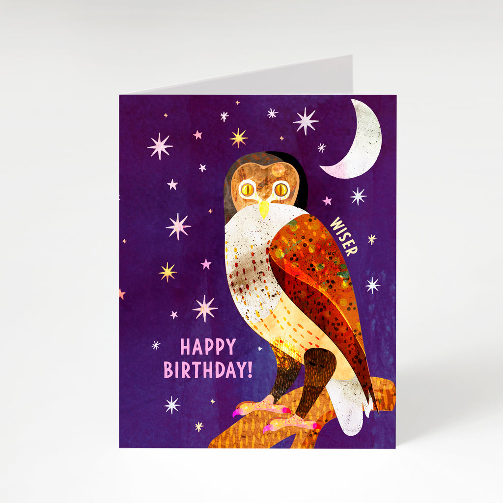 Happy Birthday Wise Owl - A6 Greetings Card - Braw Paper Co