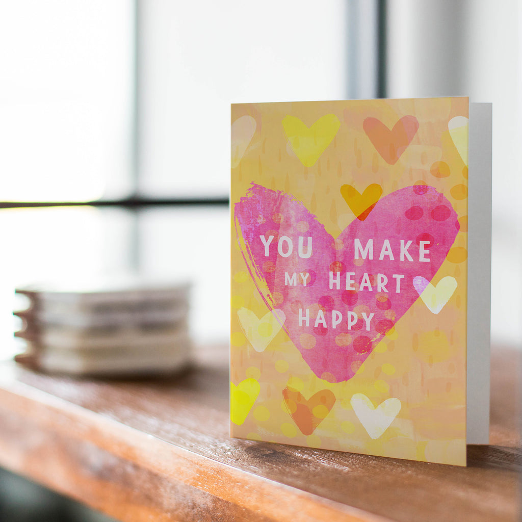 You Make My Heart Happy - A6 Greetings Card - Braw Paper Co