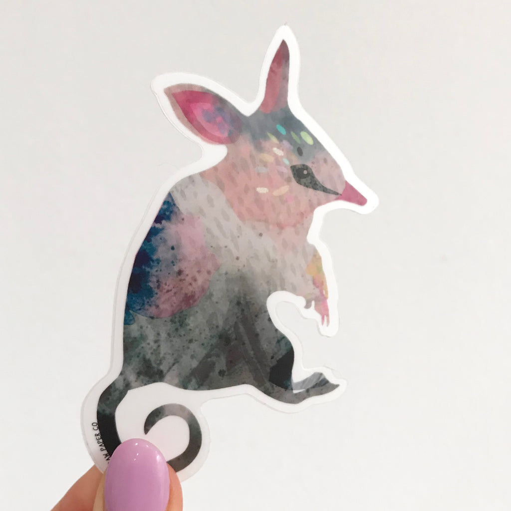 Bilby vinyl sticker, sticker, sticks onto smooth surfaces, removable, native australian animals, animal sticker