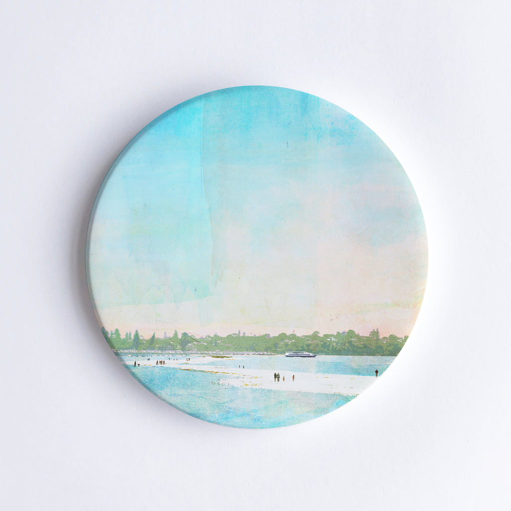 The Sandbar at Point Walter Ceramic Coaster - Braw Paper Co